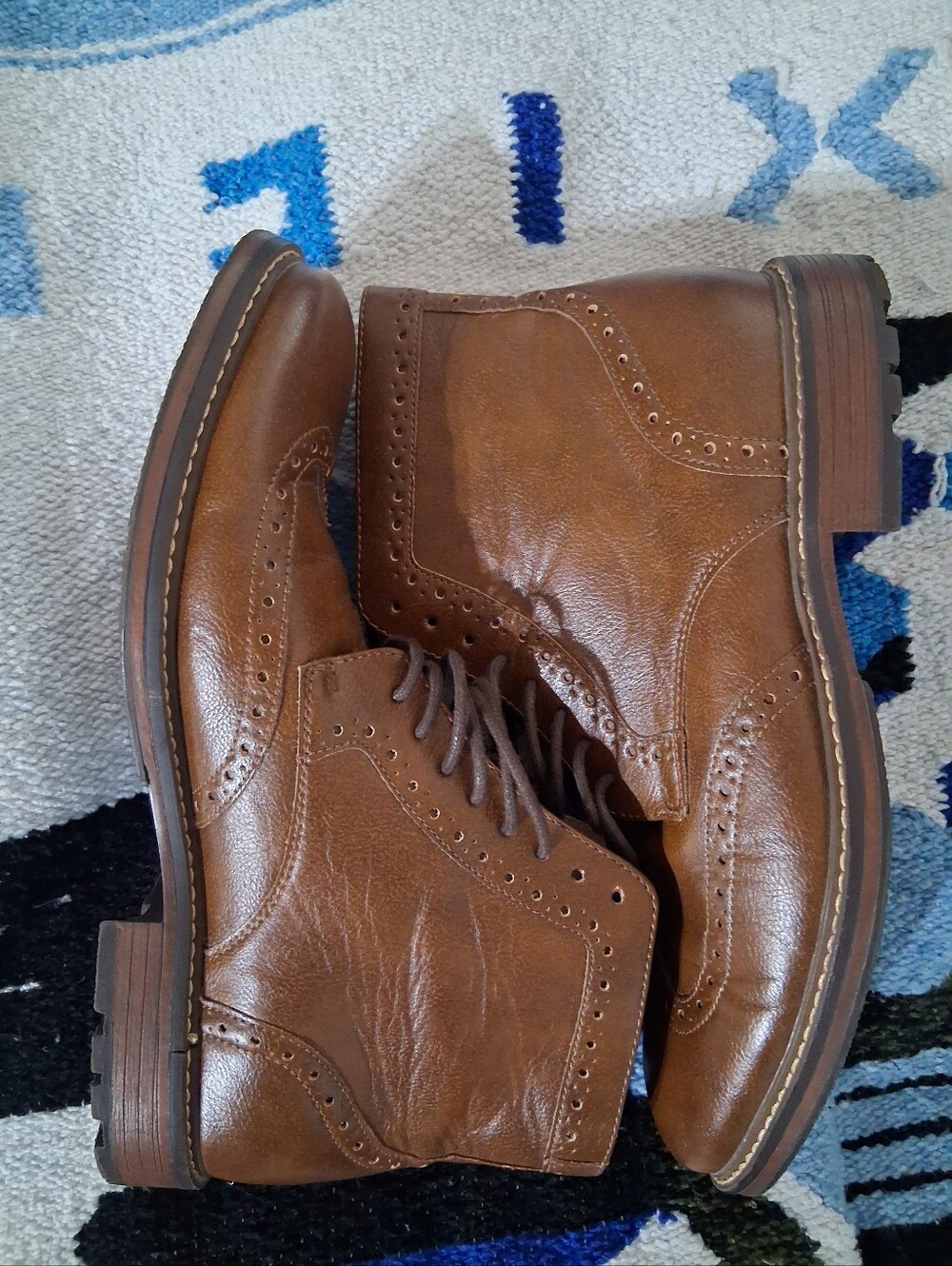Men's Brown Wingtip Leather Boots
